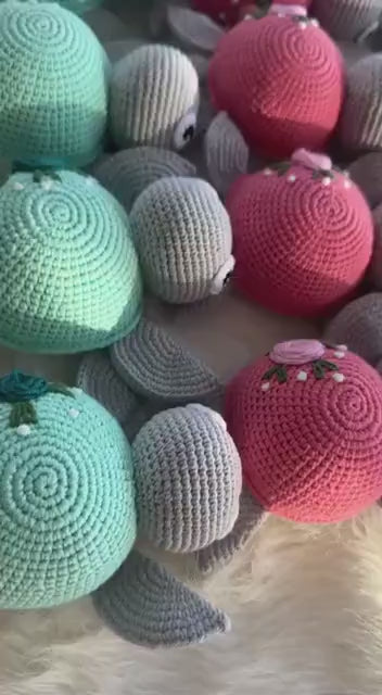 Handmade Crochet Turtle - Perfect for Imaginative Play and Nursery Decor - Adorable Embroidered Stuffed Animal Toy for Kids and Collectors