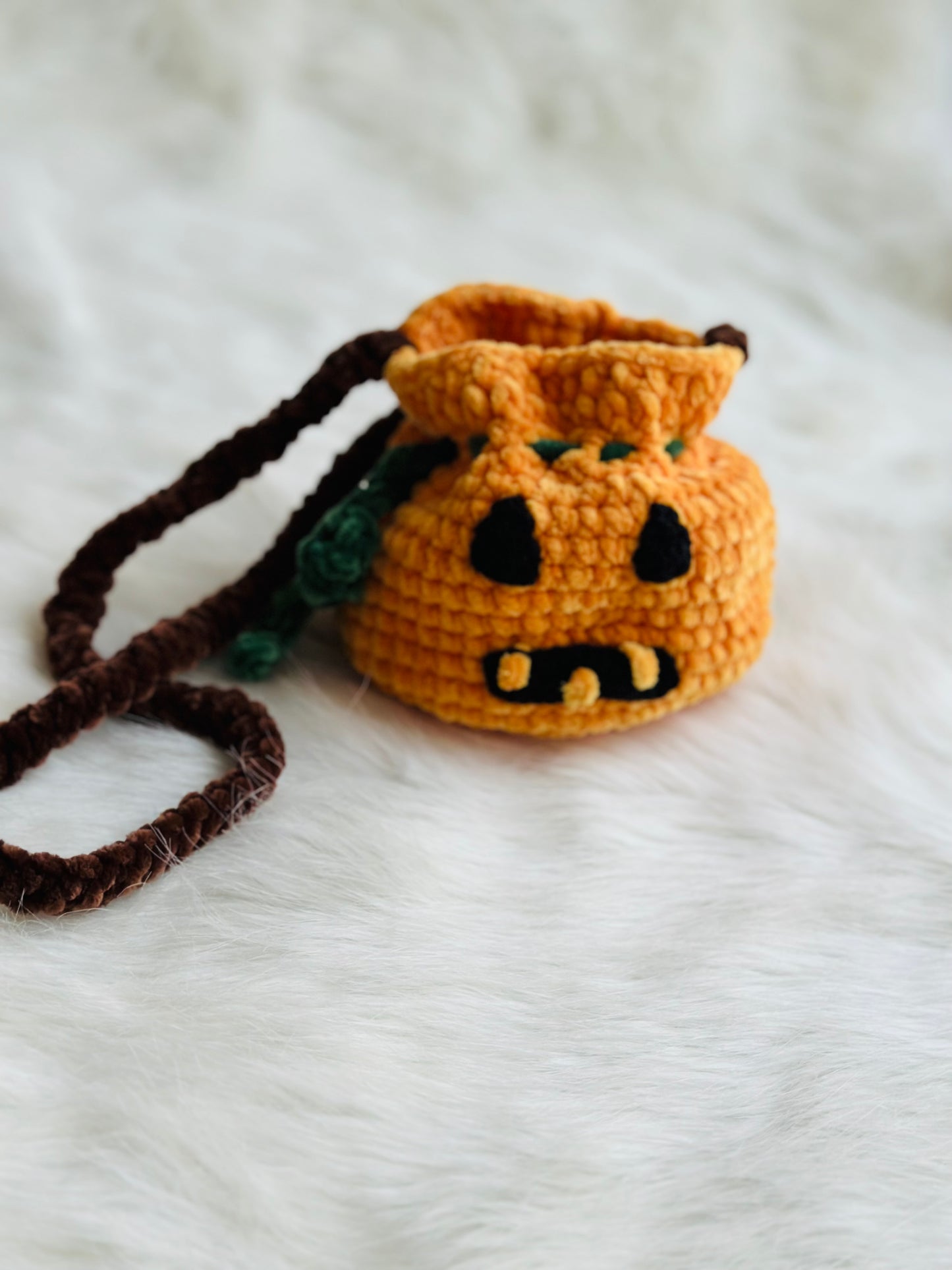 Crochet pumpkin bag , hallowen handmade candy bag