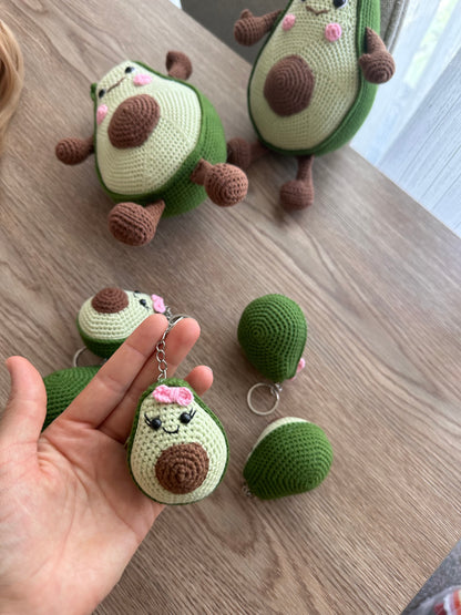 Avocardo Keychain. Crochet Avocardo. Avocardo crochet gift