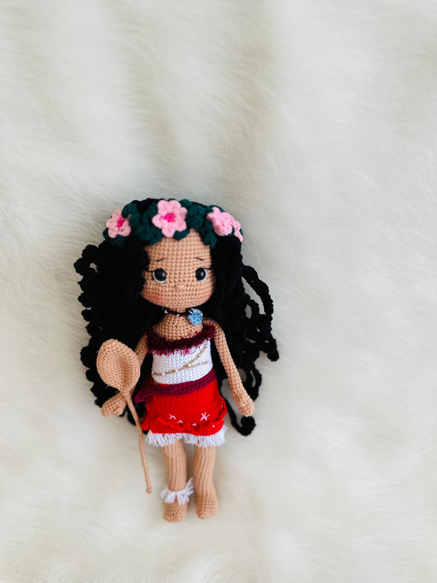 Moana Inspired crochet doll, Hawaii crochet doll.