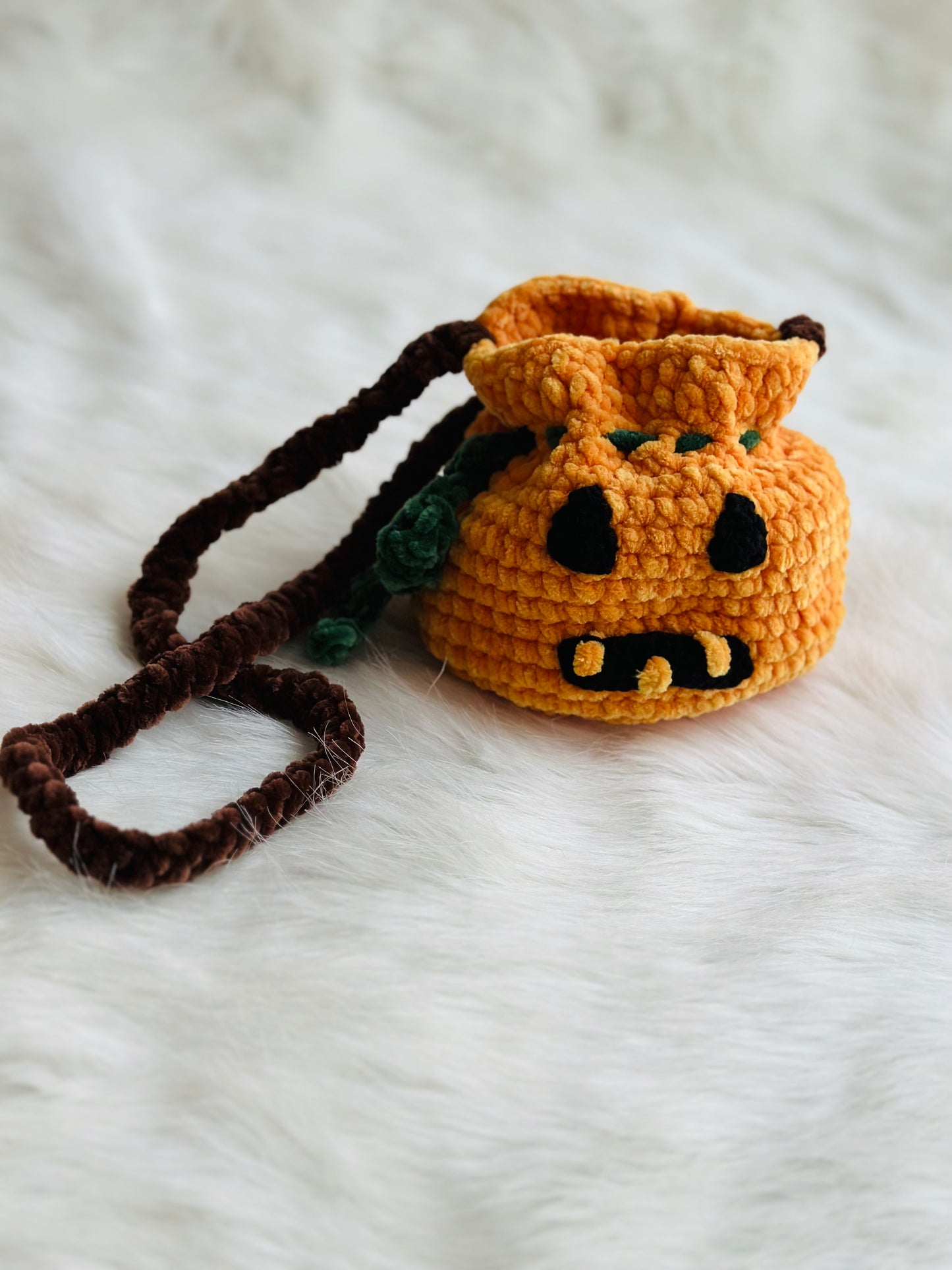 Crochet pumpkin bag , hallowen handmade candy bag