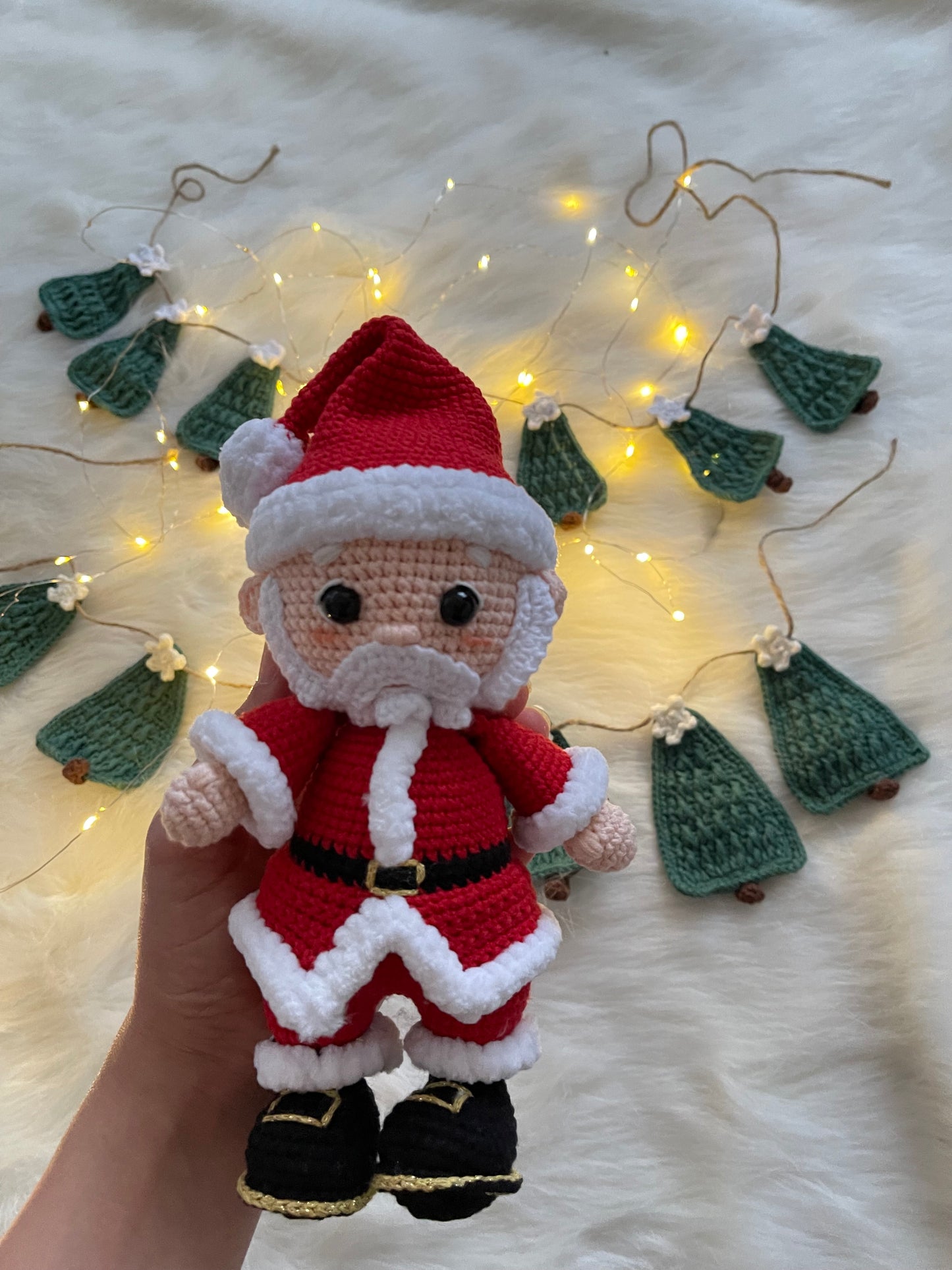 Handmade Crochet Father Christmas Doll – Festive Santa Claus Decoration- Christmas Gift