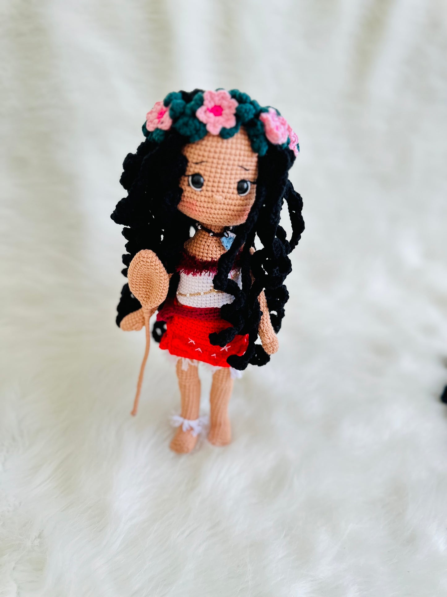 Moana Inspired crochet doll, Hawaii crochet doll.