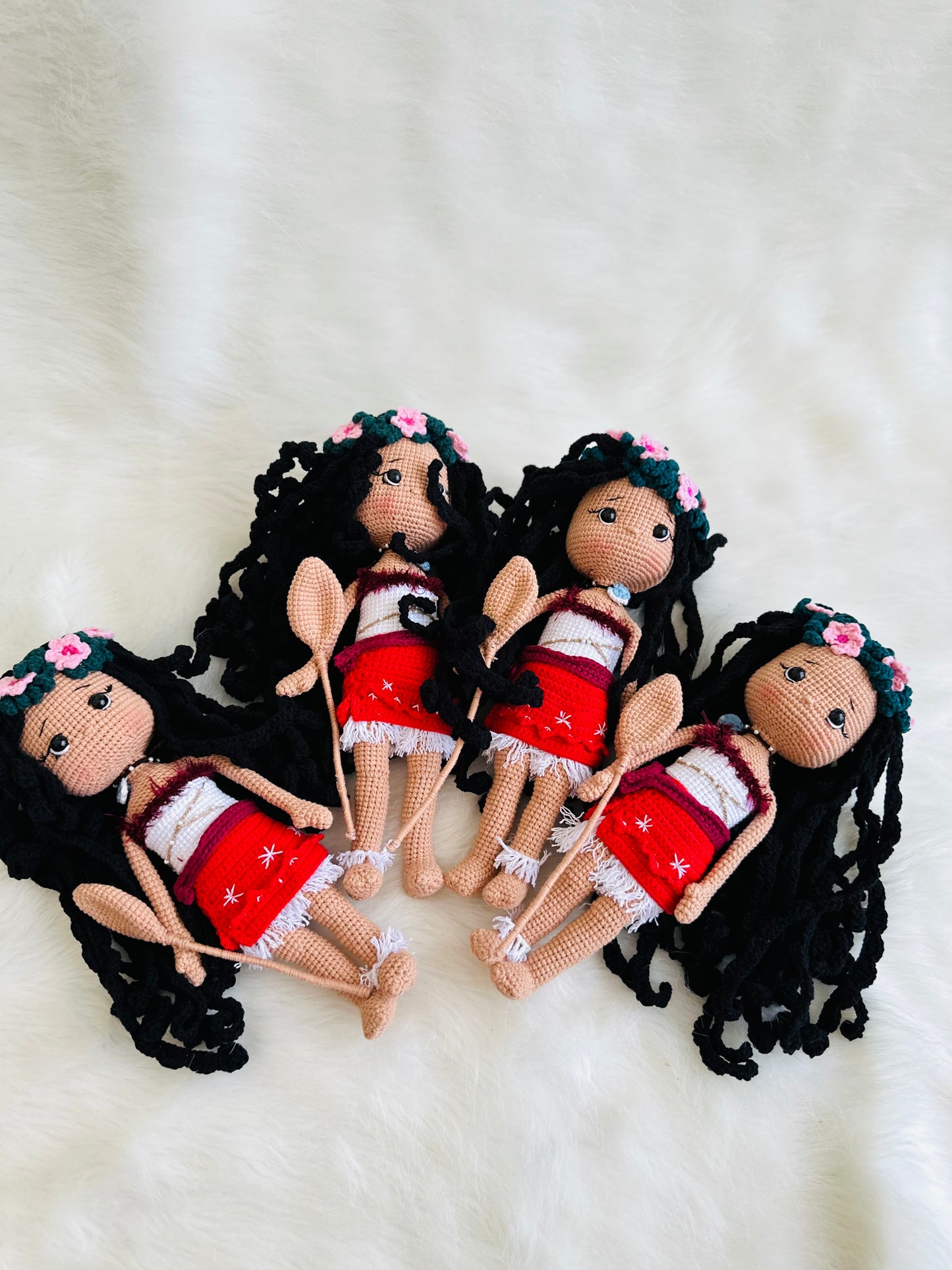 Moana Inspired crochet doll, Hawaii crochet doll.