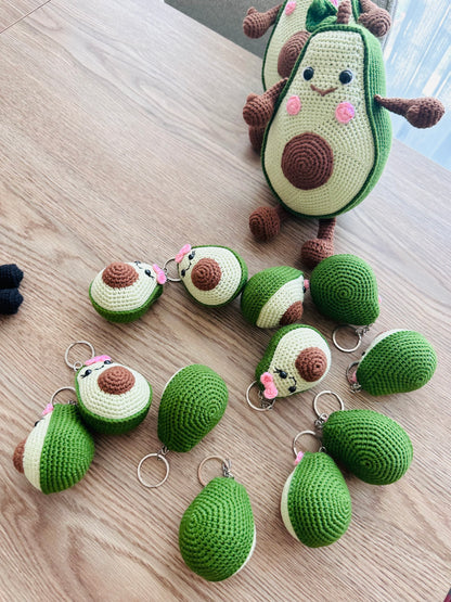 Avocardo Keychain. Crochet Avocardo. Avocardo crochet gift