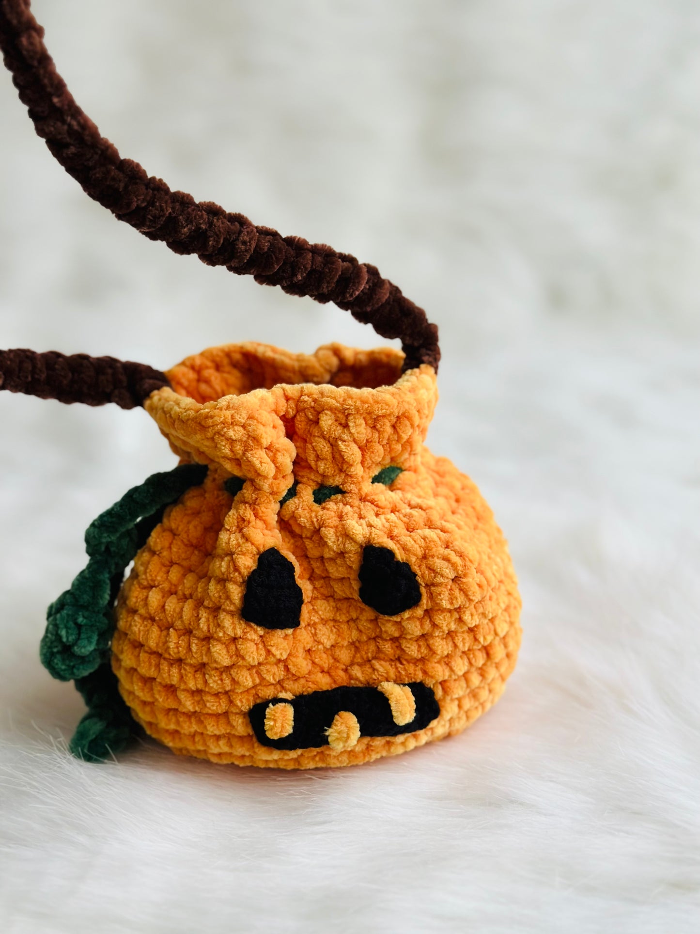 Crochet pumpkin bag , hallowen handmade candy bag