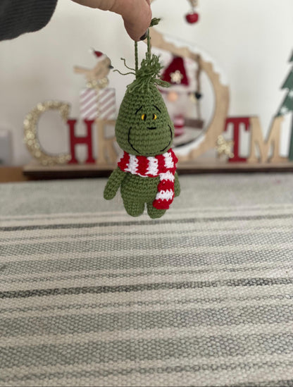 Crochet Grinch Tree Decoration– Playful Holiday Charm