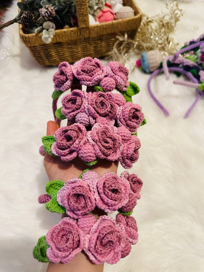 Rose Crochet Headband.