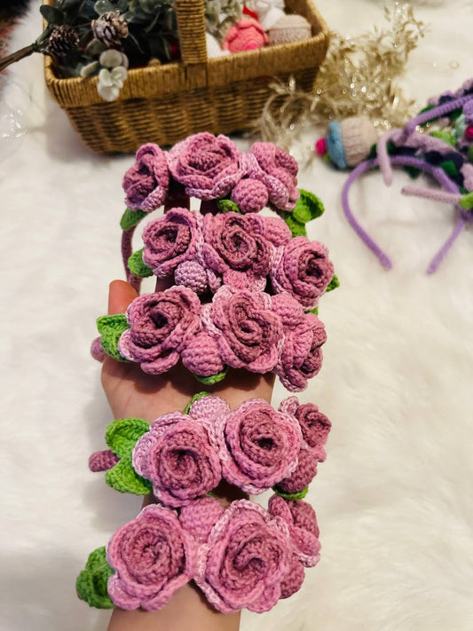 Rose Crochet Headband.