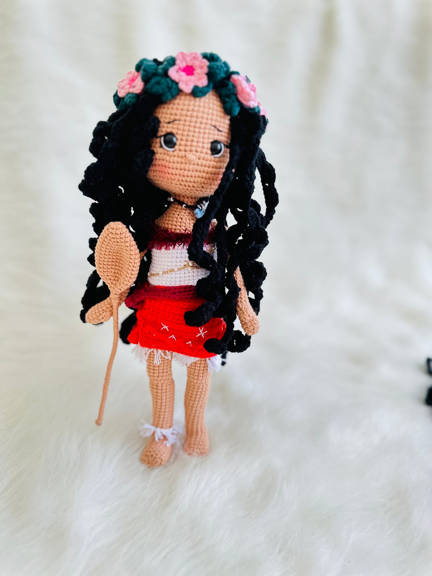Moana Inspired crochet doll, Hawaii crochet doll.