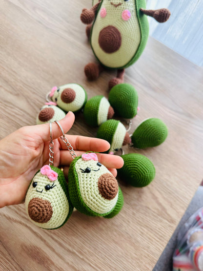Avocardo Keychain. Crochet Avocardo. Avocardo crochet gift