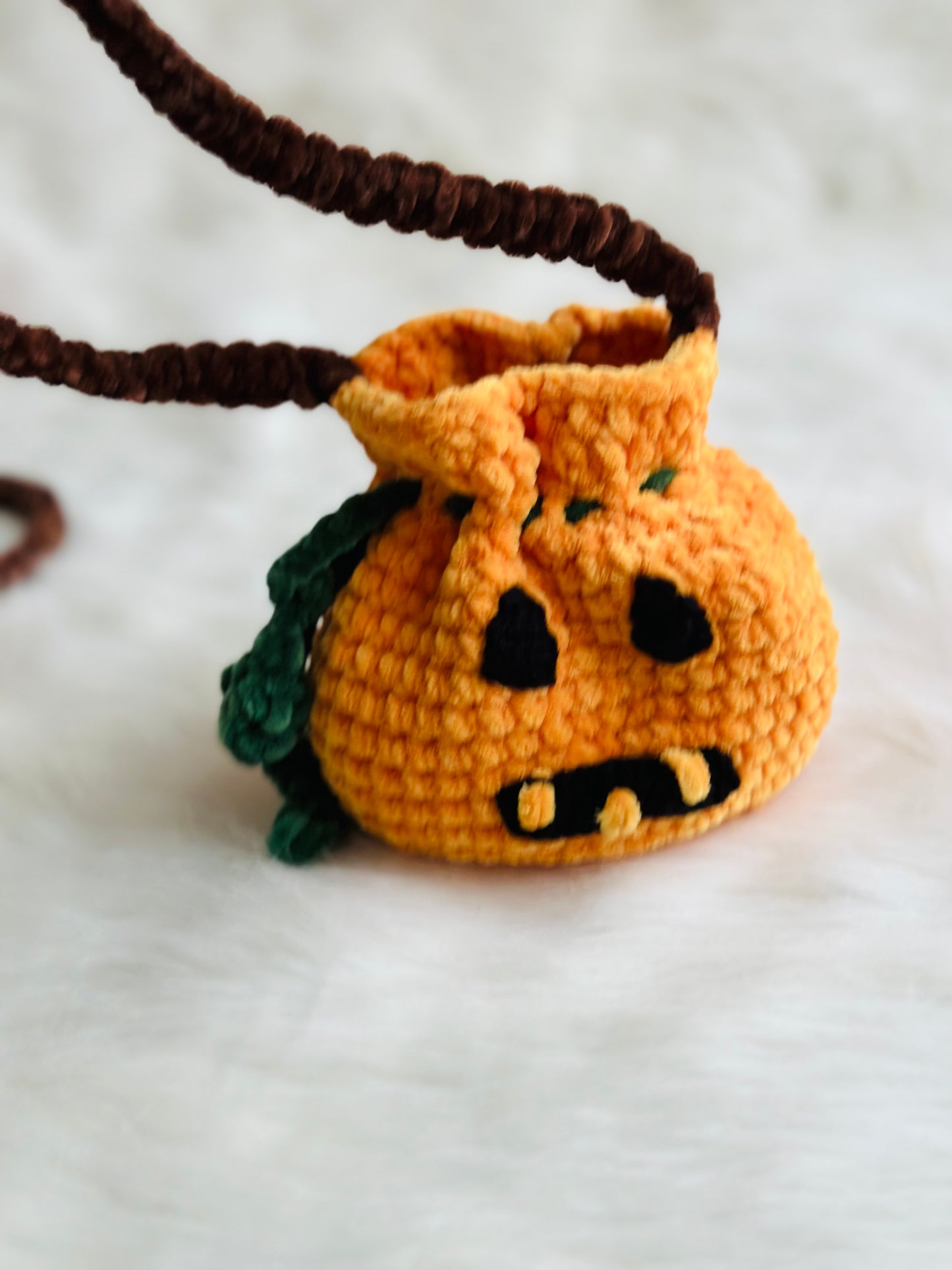 Crochet pumpkin bag , hallowen handmade candy bag