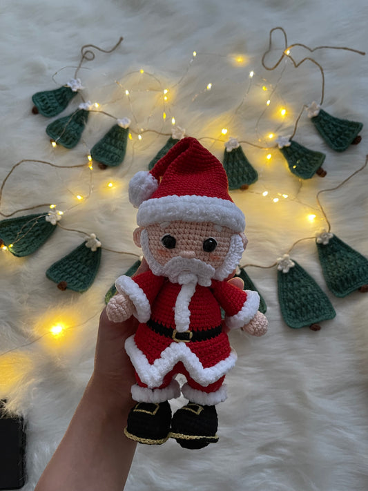 Handmade Crochet Father Christmas Doll – Festive Santa Claus Decoration- Christmas Gift