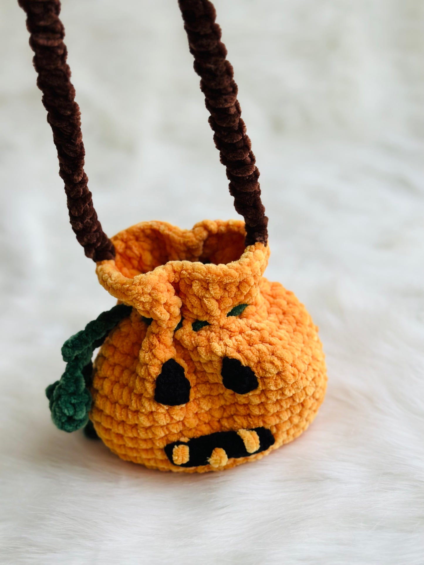 Crochet pumpkin bag , hallowen handmade candy bag