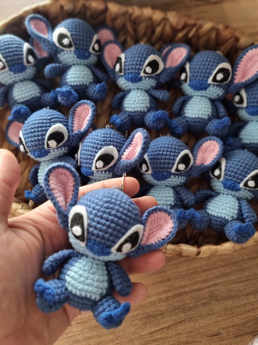 Stitch/Angel crochet keychain