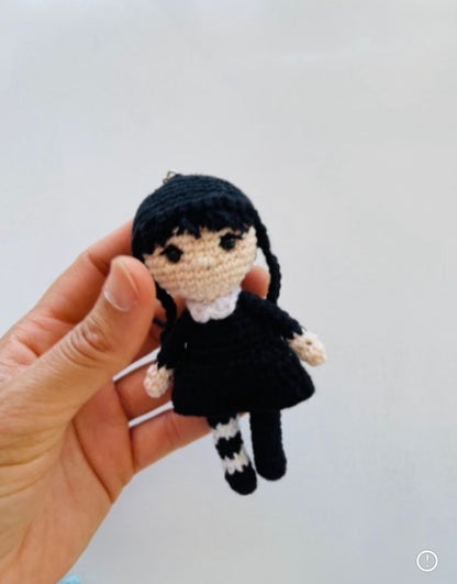 Wednesday keychain. Crochet Wednesday gift