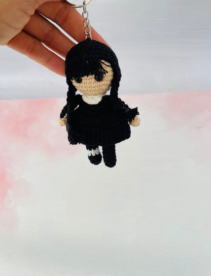 Wednesday keychain. Crochet Wednesday gift