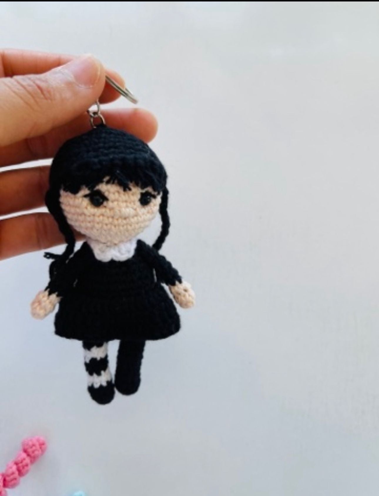 Wednesday keychain. Crochet Wednesday gift