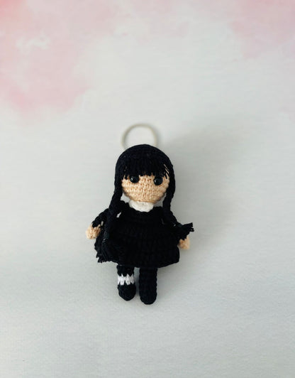 Wednesday keychain. Crochet Wednesday gift