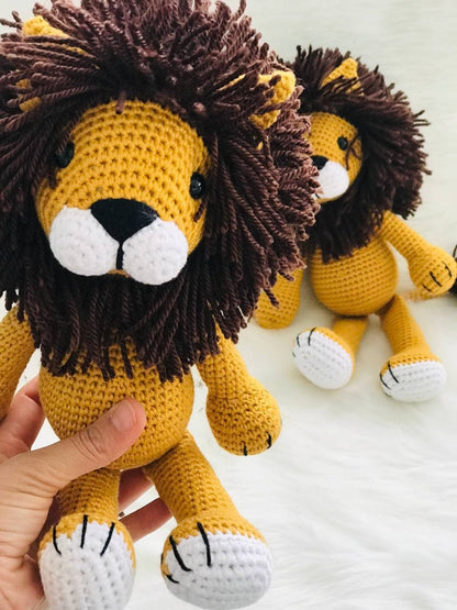 Handmade crochet lion toy, stuffed animal, soft toy for children, baby nursery decor Crochet lion amigurumi, handmade stuffed toy, plushie for kids, baby shower gift, safari theme Handcrafted crochet lion, cute animal softie, baby&#39;s first toy