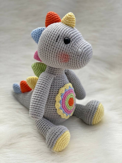 Handmade Crochet Baby Dinosaur - Cute and Cuddly Toy for Kids - Crochet Dinosaur Plushie - Perfect for Imaginative Playtime