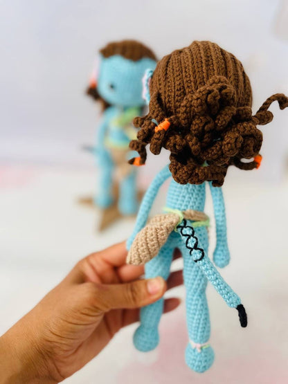 Avatar Neytiri crochet, knitted avatar, avatar gift, neytiri doll