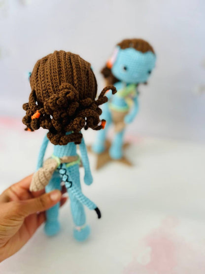 Avatar Neytiri crochet, knitted avatar, avatar gift, neytiri doll