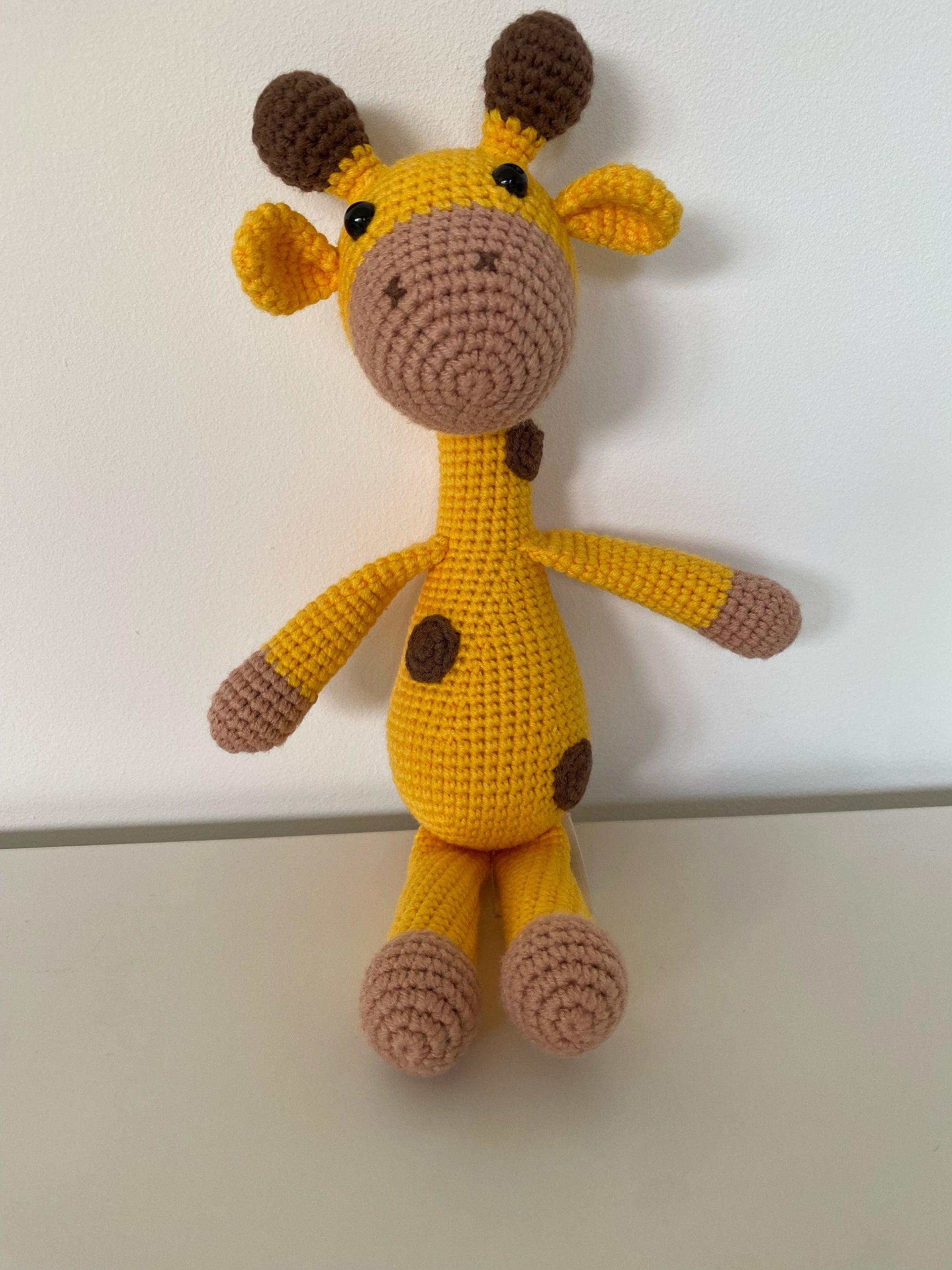 Crochet Giraffe Toy in Soft Pastel Colours with Safari Theme - Unique Gift for Baby or Kids - Nursery Decor or Gift Idea